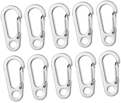 Cabilock Set 10 Moschettoni a d Multifunzionali per Arrampicata Fibbie da Zaino Resistenti in Materiale Durevole Portachiavi per Chiavi e Attrezzatura Outdoor