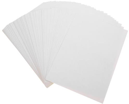 TOPBATHY 100 Blatt Bedruckbares Wasserfestes Vinyl aufkleberpapier Weiß Glatt Kompatibel mit Laser Nadeldruckern Vielseitig Einsetzbar für Büro Schule und Haushalt Selbstklebend