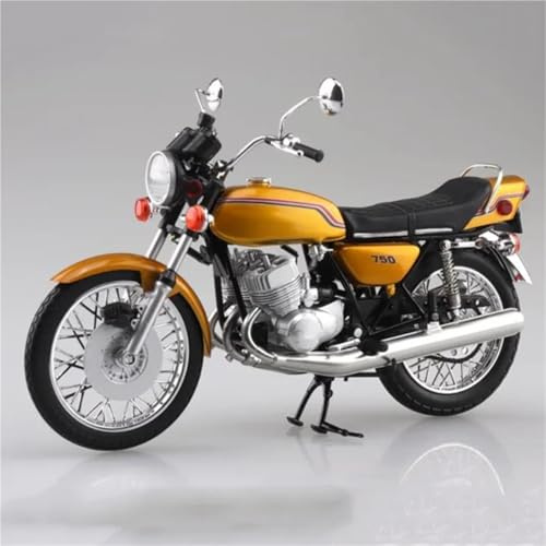 SOUTES Modello di moto Simulazione Di Modellino Moto In Lega, Regalo, Decorazione Da Collezione 1:12 Per Kawasaki 750SS MACH IV(Jaune)