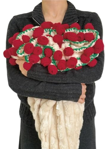 SoffMoiis Rose Flowers Bouquet Blanket, Plush Flannel Rose Bouquet Throw Blankets Gifts for Mother's Day, Birthday, Valentine'Day, Home Decor, Bed, Sofa (59 Inches)