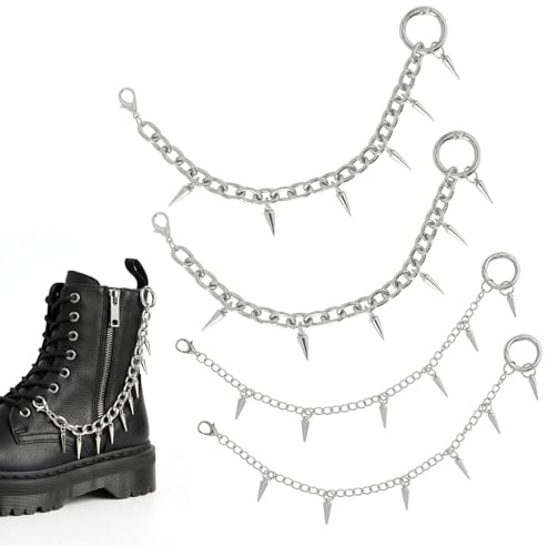 SLIAXINT 4 Pièces Bijoux de Chaussures Chaîne pour Chaussures Bijou Punk