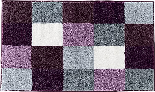 Erwin Müller Badematte Kreta aubergine Größe 60x100 cm, Badteppich, Badvorleger rutschhemmend - kuscheliger Hochflor, für Fußbodenheizung geeignet