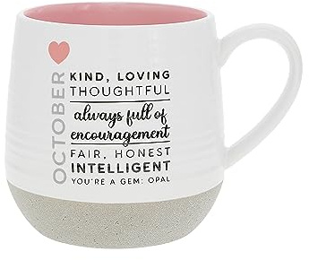Pavilion Gift Company - October 17 oz. Mug, Astrology gifts, Stoneware Ceramic Coffee Mug with Astrological Sign, Pink