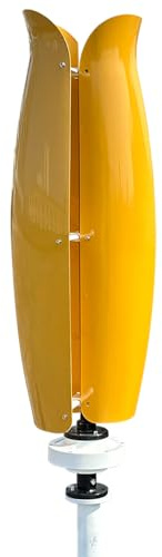 ZHOZHUT 3KW Vertical Axis Wind Turbine Generator Maglev Generator 12V / 24V / 48V Wind Turbine Generator Power Kit With MPPT Controller And 2 Fiberglass Blades For Highway, Home, Boat,Yellow,3000W24V