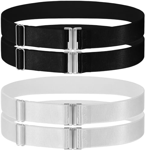 oruola 2 pares de ligas de pierna para muslo, liguero ajustable con hebilla de metal, liga elástica para fiesta y baile, gótica punk para mujer