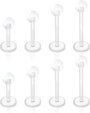Besyvvin Lippenpiercing Labret Steckers 1,2mm Chirurgenstahl Plastik Piercing Lippe Helix Tragus Monroe Medusa Stecker Schmuck 4-12mm