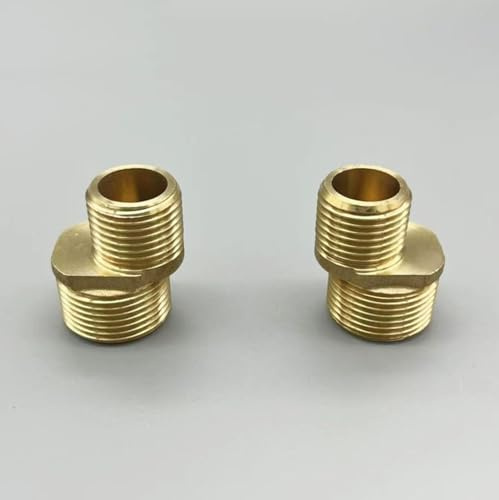 BiaoTeng Duscharmatur Adapter S-Anschluss Verstellbarer Schwenkarm Messing 2 Stück Exzenter Anschluss 1/2 - 3/4 35 mm