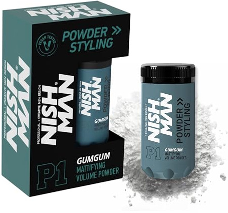 NISHMAN Polvo de Peinado P1 Gumgum 20g - Aroma a Chicle - Máximo Volumen y Textura - Fijación Flexible y Acabado Mate