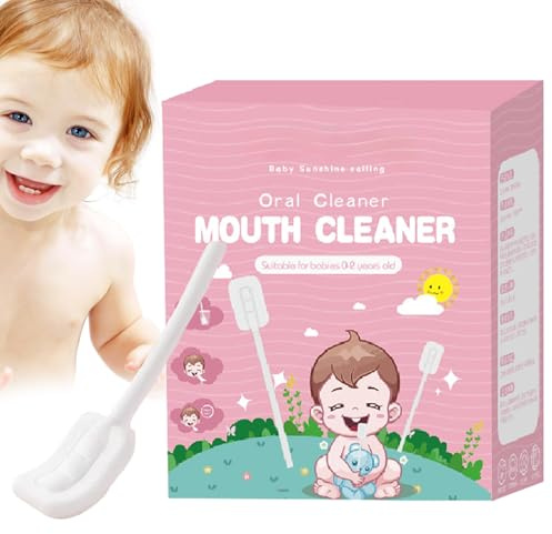 Baby Gaze Zungenreiniger – Magermull Gum Cleaner Stick, tragbarer Zungengaze-Zahnfleischreiniger, flexible Zahnbürste, Zungenreiniger für Babys Zunge, Mund und Zahnpflege