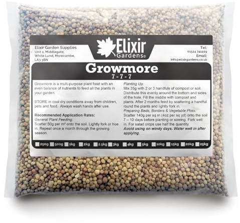 Elixir Gardens Growmore 7-7-7 Elixir Special Blend All Round General Purpose Fertiliser 3KG | Treats 60sqm