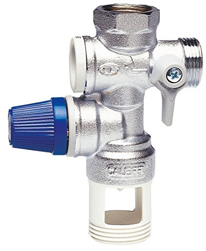 Caleffi 526142 – Groupe de sécurité pour bouilloire 1/2 avec interception, valve de rétention contrôlable