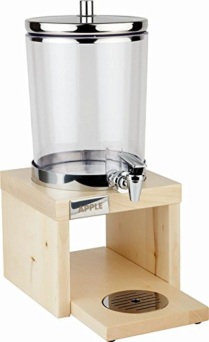 APS 10870 Saftdispenser -BRIDGE-, 31 x 20 cm, H: 42 cm, 4 Liter, 18/8 Edelstahl, SAN, Ahorn, massiv