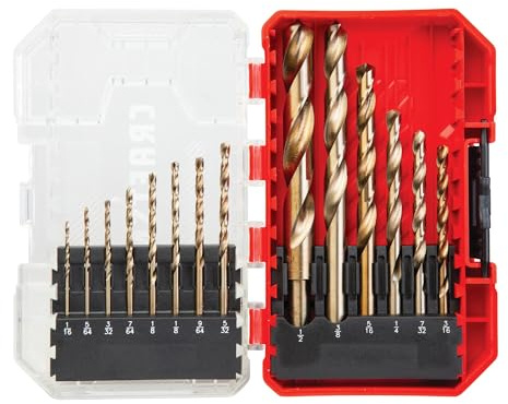 CRAFTSMAN 14-Piece Gold Oxide Drill Bit Set for Wood, Plastic, or Metal (CMAM2214)