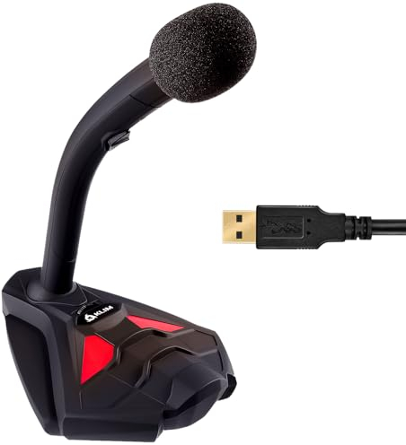 KLIM™ Voice V2 + Gaming Microphone USB + New Version + Best Sound Quality + Ideal for Gaming, Voice Recording, Speech Recognition, Streaming, YouTube, Podcast + Compatible Windows Mac PS4 Mic + Red