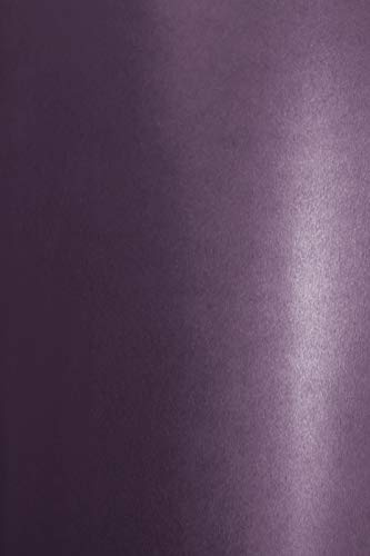 Netuno 20x Bastelkarton Perlmutt Violett DIN A4 21 x 29,7 cm 250g Aster Metallic Deep Purple Perlmuttkarton farbig metallic glänzend Feinkarton schimmernd für Einladungskarten basteln