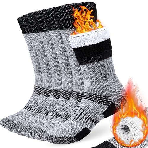 COZIA Merino Wool Socks for Men and Women Warm thermal Boot Hiking Socks 3 Pairs ML
