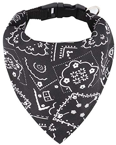 Hunde Bandana Kopftücher Haustier Halstuch Einstellbare für Welpen Kleine Hund Katze (M, Schwarz)
