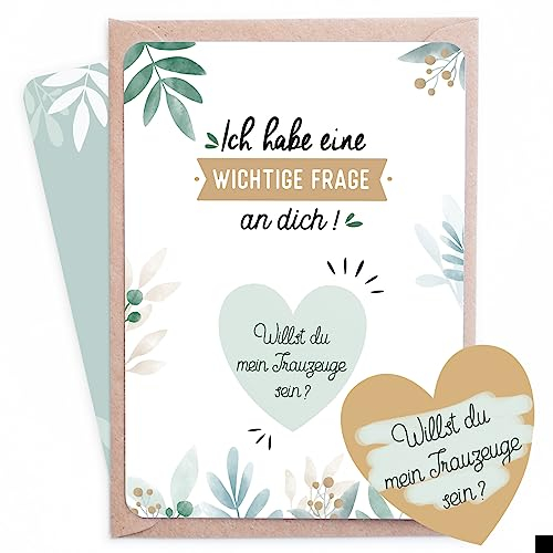 Manahia Rubbelkarte Trauzeuge - Goldenes Herz - Willst du mein Trauzeuge sein ? Hochzeit - Hochzeitskarte - Trauzeuge fragen - Geschenke für Trauzeuge