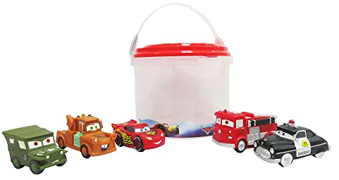 Disney Store Official Disney Pixar Cars Bath Toy Set, 5 Pc., Baby Playset Includes Lightning McQueen, Mater, Red, Sheriff and Sarge Figures - Bath or Paddling Pool Toy, Suitable for 6 months+