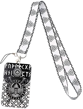 Lanyard mit Kartenhülle Kartenhalter Ausweis aus Stoff Hält 2 Karten, Umhängeband Cute Holder für ID, Arbeitskarte, Schlüsselband zum Umhängen mit Karabiner Geeignet für Handy, Schlüssel, USB (2)