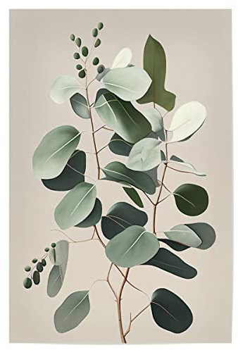 artboxONE Poster 90x60 cm Natur Pastell Eukalyptus hochwertiger Design Kunstdruck - Bild Kunst Blatt entspannung