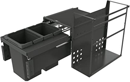 Naber 8013348 papperskorg Cox® Base Q 360 S/400-2, antracit, 20 (2 x 10) liter, lämplig för Quooker-system/60 cm skåpbredd