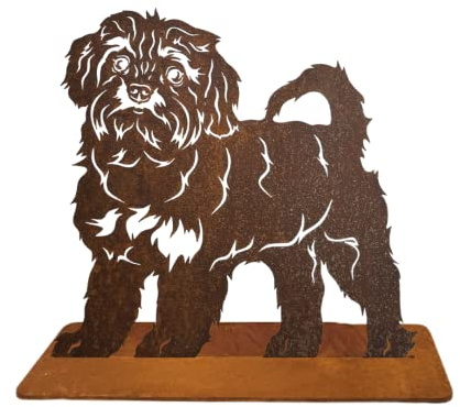 Terma Stahldesign Rost Hund Bolonka Zwetna lebensgroß Metall Gartenfigur Handmade Germany wetterfest Gartendeko Tierfigur Grabdeko Geschenk