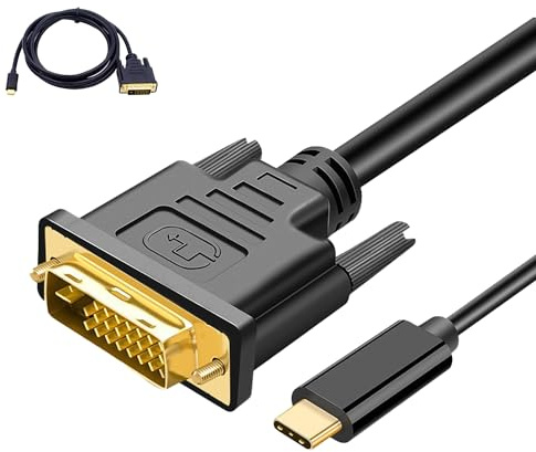 USB C to DVI Cable 3FT, USB-C to DVI Cable, Compatible with iPhone 15 Pro/Max, MacBook Pro/Air, iPad Pro, Dell XPS 13, Samsung