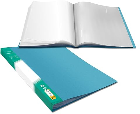 Carpeta de Portafolio de Arte, 40 bolsillos transparentes, protectores de papel Acqua, libro de presentación claro de 80 páginas para obras de arte, cartas, hojas de informe (Acomoda 21.6cm x 29.7cm)