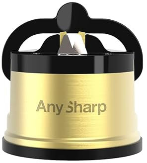 NAJDER AnySharp PRO Affilacoltelli in ottone, Affilacoltelli professionali in carburo di tungsteno, universali, per coltelli dritti seghettati forbici asce