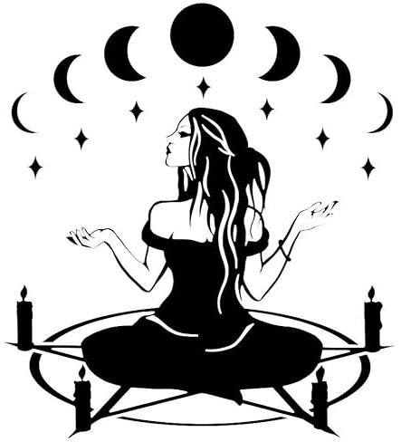 myrockshirt Sexy Hexe Mond Pentragm Kerzen Satan 25cm Aufkleber Sticker Autoaufkleber Wandtattoo Profi Qualität UV beständig