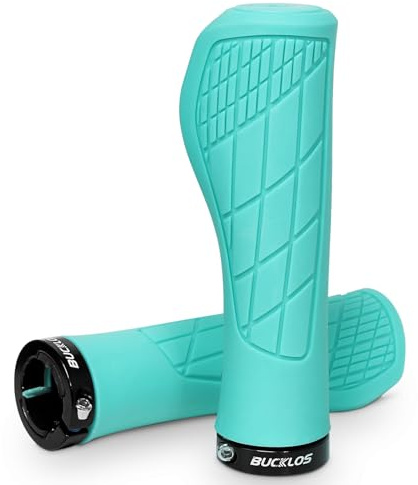 BUCKLOS Single Lock-on Bike Handlebar Grips - Mountain Bike MTB Ergonomic Anti-Slip Handle Grip - Bicycle Comfort Locking Handle Bar for BMX/Cruiser Bike/Scooter (7/8 Black)