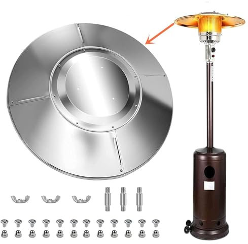 Vesone Dôme de Remplacement pour Chauffage de terrasse, Pièces de Rechange pour Chauffage au Propane extérieur de 33 Pouces avec 3 Trous pré-percés, Accessoires de terrasse Robustes, Housse de poêle