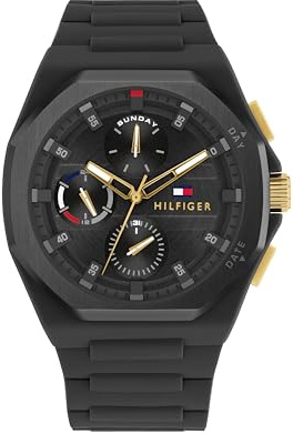 Tommy Hilfiger Reloj Deportivo para Hombre, Reloj de Pulsera de Silicona multifunción, Resistente al Agua hasta 5 ATM/50 Metros, Reloj de Moda Premium para Todas Las Ocasiones, 44 mm