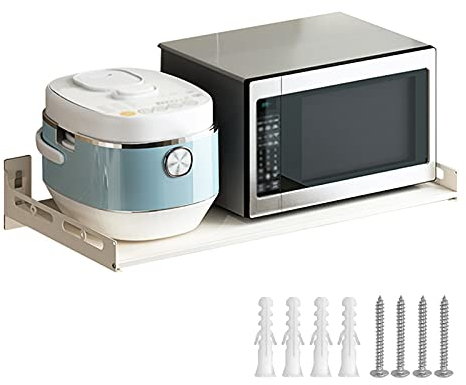 Estante de almacenamiento para microondas, soporte de pared para horno de microondas, soporte de montaje en pared, armario organizador de almacenamiento de cocina, estante de horno microondas de acero