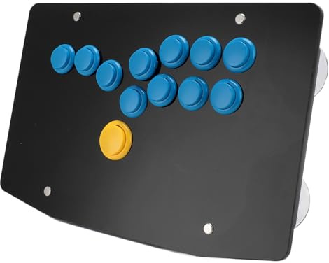 Cuifati Hebelloser -Stick-Gaming-Controller, 12 Tasten, Alle Tasten, Controller, Street Fight Pad mit Turbo-Funktionen für PC, Steam-Gaming-Tastatur,