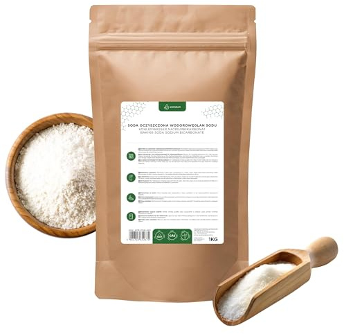 Bakpulver 1 kg, Högrenat Bakpulver för Rengöring och Bakpåsar | Förutom Diskmedel och Rengöringsmedel, Ekologiskt Multifunktionsrengöringsmedel för Hushållet