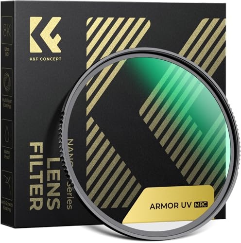 K&F CONCEPT 37mm Filtre UV Anti-Casse Anti-Choc Protection HD 8K | Nano-revêtement,Verre optique japonais,Imperméable,Résistant à l’huile et aux rayure,SolideFV701