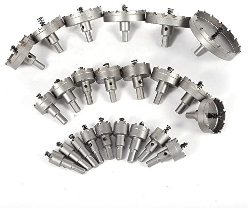 Lot de 13/16/23 forets à cloche en métal dur - Scie cloche - Scie cloche - Pour métal - Pour aluminium, acier, bois, plastique, plaque de plâtre, acier inoxydable, etc. (16 mm ~ 100 mm)
