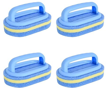 Schwamm mit Griff, Handschrubber, Reinigungsbürste ideal für Badezimmer, Küche, Auto, Pool - 4 Stück