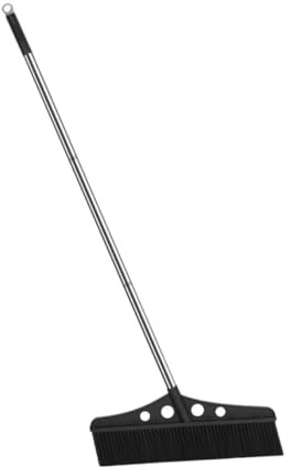 NULYLU Stiff Brush Outdoor Sweeper Heavy Duty Deck Brush for Garden Large Broom Push Broom for Driveway Cleaning Sturdy Nylon Bristles