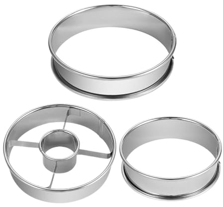 Donut Cutter - 3x Set de Corte de Pastelería Reutilizable | Molde de Donuts de Acero Inoxidable de 25 cm, Cortador de Galletas Redondas, Anillo para Hogar, Restaurante, Panadería p