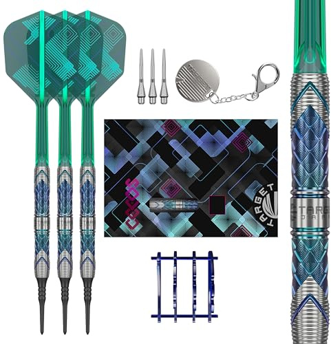 Target Darts Japan Kaze Series Ceros Soft Tip Darts Set mit K-Flex, 18G/19G (Barrel 01/02/03) | 90% Wolfram Dartpfeil-Set, K-Flex Flights & Shafts, 2BA Pixel-Spitzen, Steel Point, Storage Etui
