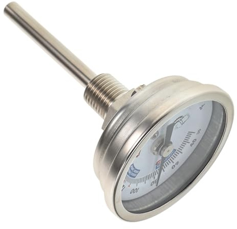 BUGUUYO Termometro da Vino Acciaio Inossidabile con Scala Strumento Preciso per Homebrewing e Vinificazione Termometro con Filettatura per Monitoraggio Temperatura e Contenitori