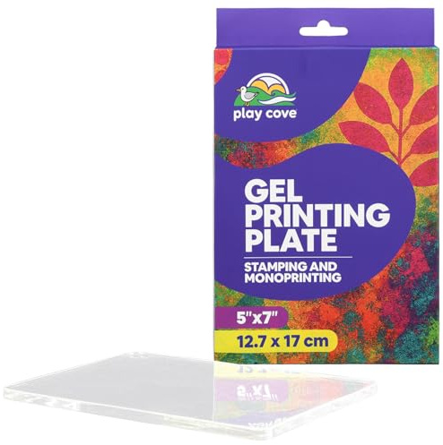 Gel Printing Plate – 5” X 7” Reusable Gel Plates for Printing, Geli Plate for Printing, Jelly Pad Art Tool, Monoprinting Kit, Printmaking, Card Making, Texture Crafts, Paint Projects by Play Cove