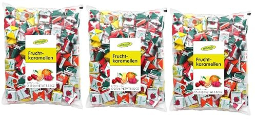 Fruchtkaramellen Piratenschatz Kaubonbon Wurfmaterial Karneval Fasching 3x250g