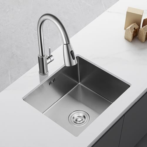 XJTNLB Spülbecken Küche Rechteckig Küchenspüle Set Edelstahl Gebürstet 52x40 cm Einbauwaschbecken Klein