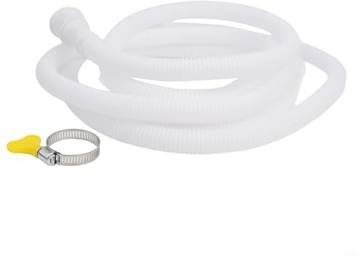 Tubo di scarico in PVC bianco da 5 m, con diametro regolabile da 15 a 25 mm, per condizionatori d'aria, lavatrici e rubinetti della cucina, tubo di scarico flessibile a prova di perdite d'acqua (300