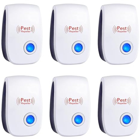 Ultrason Souris et Rats, 6 Pack Répulsif Ultrason Anti-Rongeurs Insectes, Intérieur Anti Moustique pour Anti Souris, Moustique, Rongeur, Cafard, Araignée
