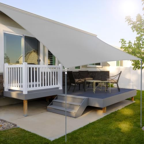 Toldo Vela Rectangular 4x5m, Protección Rayos UV, Impermeable, Rápida Disipación del Calor, Puede Soportar Altas Fuerzas de Tracción, Lavable en la Lavadora para Exteriores Terraza, Pergola, Jardín